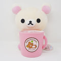 2009 Large Korilakkuma with Pink Cup Pencil Holder Plush - Rilakkuma Store Limited - San-X