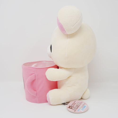 2009 Large Korilakkuma with Pink Cup Pencil Holder Plush - Rilakkuma Store Limited - San-X