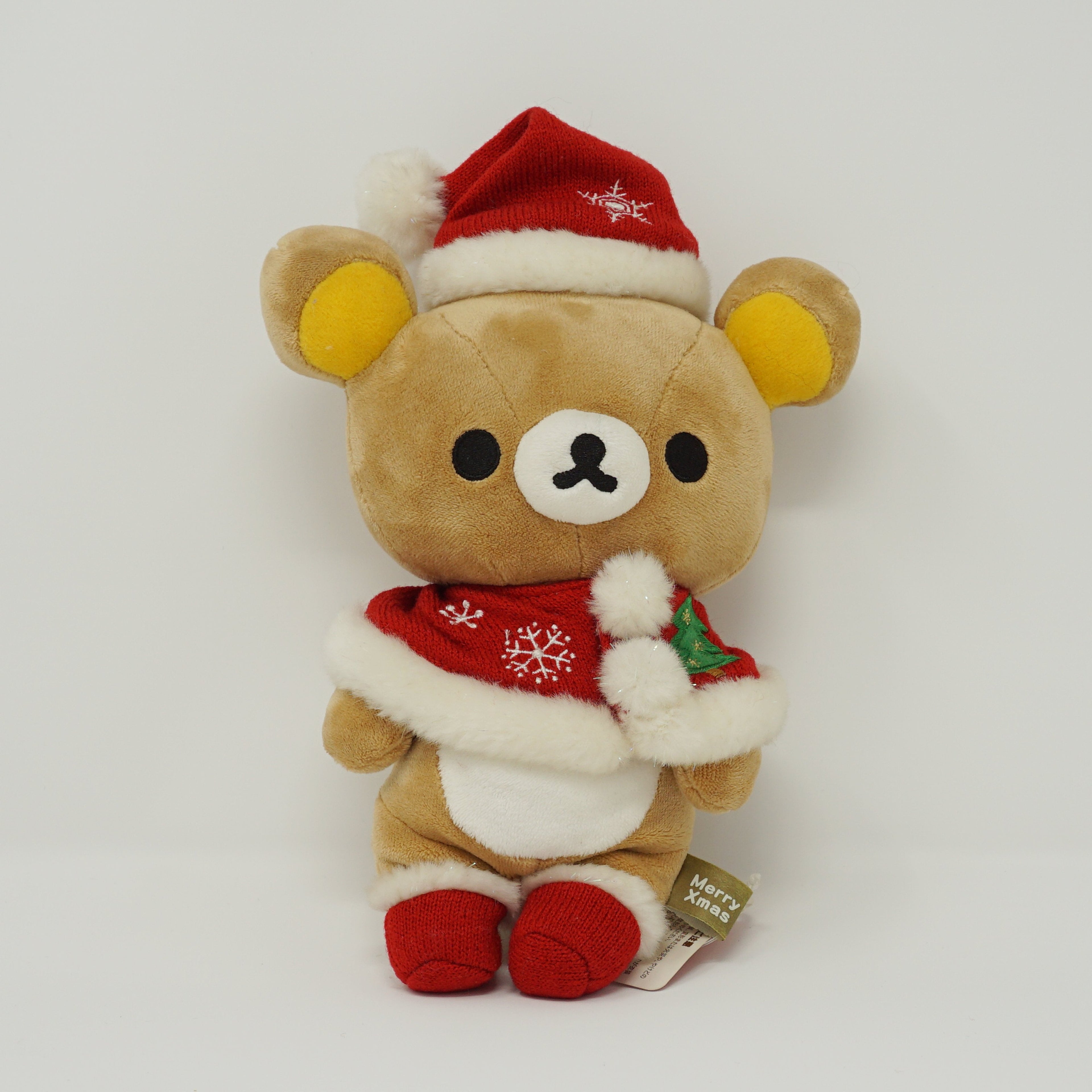 2009 Fuzzy Pom Pom Santa Cape Rilakkuma Plush - Christmas Rilakkuma Store Limited - San-X